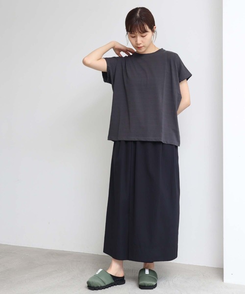 note et silence （ノートエシロンス）の「ハイト天竺ハイウェット　フレンチT（Tシャツ/カットソー・レディース・ホワイト/チャコールグレー/ブルー/ボルドー/グレー・FREE）」の22枚目の写真