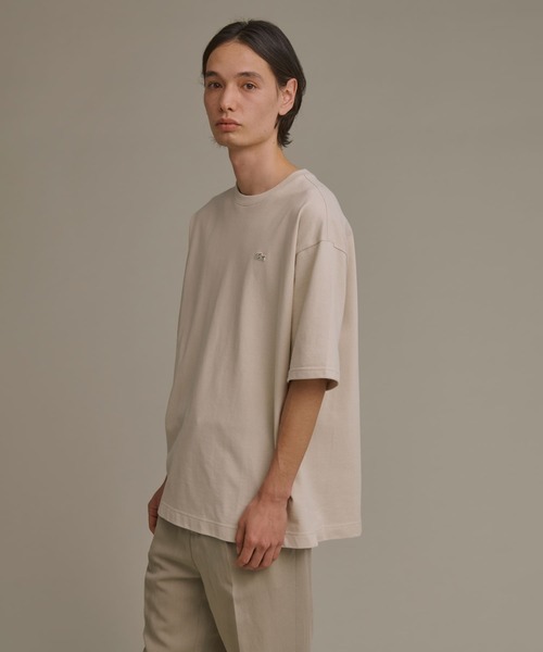 LACOSTE（ラコステ）の「【別注】LACOSTE×DOORS　moss stitch loose T-shirts（Tシャツ/カットソー・メンズ・ライトブルー/アイボリー/スミクロ・4/3）」の6枚目の写真
