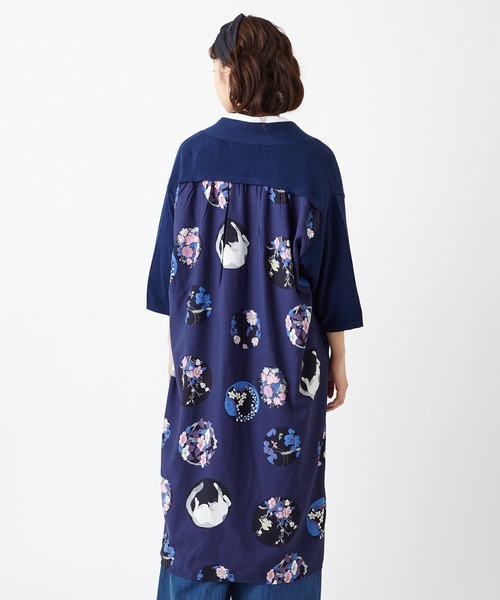 ふりふ（フリフ）の「【キクマツバメ・花天井】コハゼ付ロングカーディガン（カーディガン/ボレロ・レディース・ライトグレー/ネイビー・FREE）」の7枚目の写真