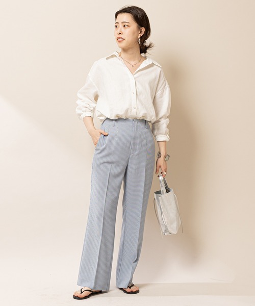 SHENERY（シーナリー）の「2WAYリネンカシュクールオーバーシャツ（シャツ/ブラウス・レディース・ベージュ/オフホワイト/ピンク/ダークブラウン・FREE）」の12枚目の写真