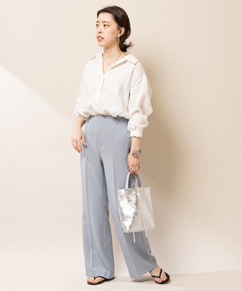 SHENERY（シーナリー）の「2WAYリネンカシュクールオーバーシャツ（シャツ/ブラウス・レディース・ベージュ/オフホワイト/ピンク/ダークブラウン・FREE）」の13枚目の写真