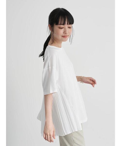 earth music&ecology（アースミュージックアンドエコロジー）の「サイドプリーツカットプルオーバー ＊（Tシャツ/カットソー・レディース・サックスブルー/ピンクベージュ/オフホワイト/ネイビー・FREE）」の5枚目の写真