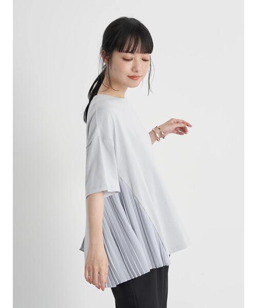 earth music&ecology（アースミュージックアンドエコロジー）の「サイドプリーツカットプルオーバー ＊（Tシャツ/カットソー・レディース・サックスブルー/ピンクベージュ/オフホワイト/ネイビー・FREE）」の6枚目の写真