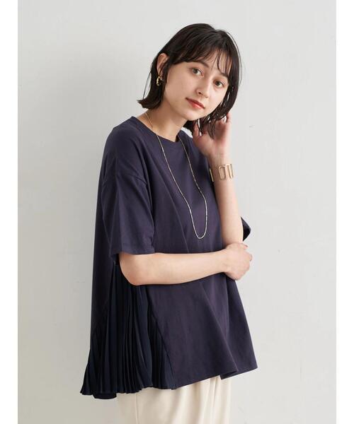 earth music&ecology（アースミュージックアンドエコロジー）の「サイドプリーツカットプルオーバー ＊（Tシャツ/カットソー・レディース・サックスブルー/ピンクベージュ/オフホワイト/ネイビー・FREE）」の7枚目の写真