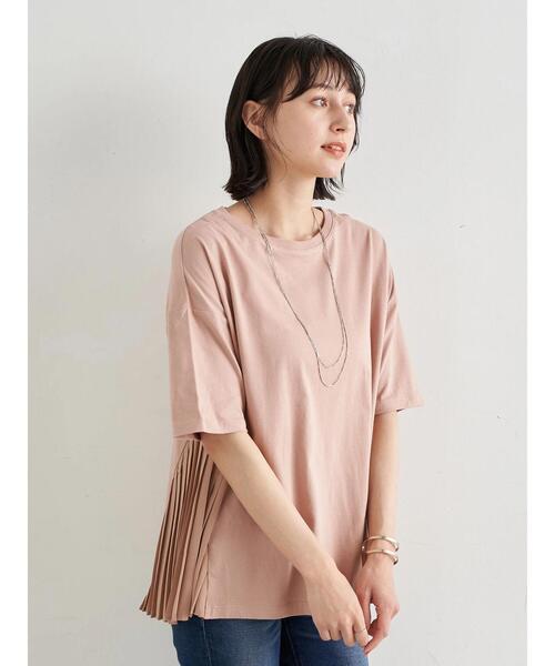 earth music&ecology（アースミュージックアンドエコロジー）の「サイドプリーツカットプルオーバー ＊（Tシャツ/カットソー・レディース・サックスブルー/ピンクベージュ/オフホワイト/ネイビー・FREE）」の10枚目の写真