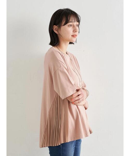 earth music&ecology（アースミュージックアンドエコロジー）の「サイドプリーツカットプルオーバー ＊（Tシャツ/カットソー・レディース・サックスブルー/ピンクベージュ/オフホワイト/ネイビー・FREE）」の11枚目の写真