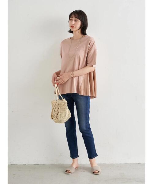 earth music&ecology（アースミュージックアンドエコロジー）の「サイドプリーツカットプルオーバー ＊（Tシャツ/カットソー・レディース・サックスブルー/ピンクベージュ/オフホワイト/ネイビー・FREE）」の17枚目の写真