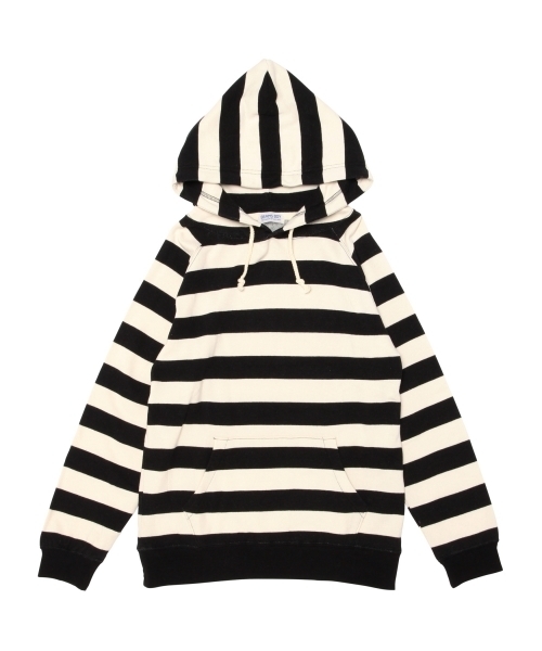 BEAMS BOY（ビームスボーイ）の「BEAMS BOY / 3.5cm ボーダー プルオーバーパーカ **（パーカー・レディース・ブラック/ネイビー・ONE SIZE）」の19枚目の写真