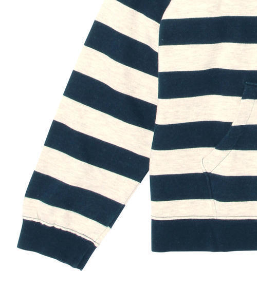 BEAMS BOY（ビームスボーイ）の「BEAMS BOY / 3.5cm ボーダー プルオーバーパーカ **（パーカー・レディース・ブラック/ネイビー・ONE SIZE）」の10枚目の写真