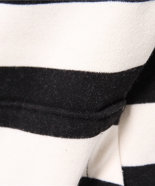 BEAMS BOY（ビームスボーイ）の「BEAMS BOY / 3.5cm ボーダー プルオーバーパーカ **（パーカー・レディース・ブラック/ネイビー・ONE SIZE）」の12枚目の写真