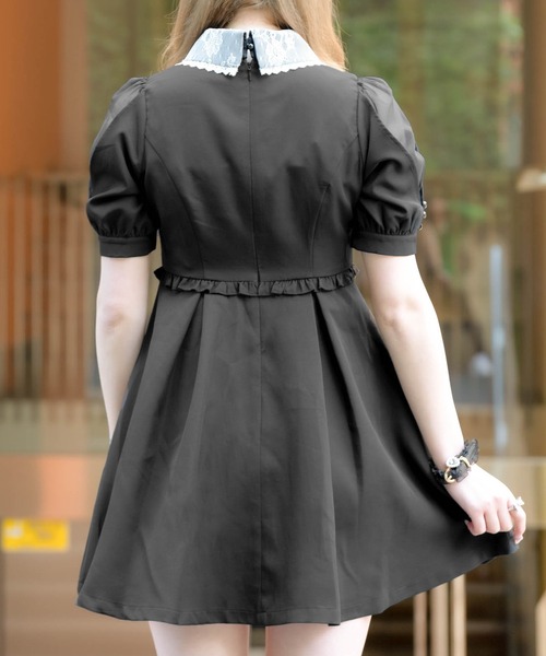 ROJITA（ロジータ）の「衿レーススリットシアー半袖ワンピース（ワンピース・レディース・ブラウン/ブラック/ピンク・FREE）」の8枚目の写真