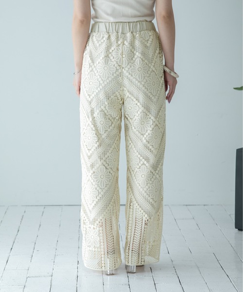 Eimee Law(エイミーロウ)の「パネルレースリラックスPT(その他パンツ・レディース・ブラック/アイボリー・38)」の12枚目の写真