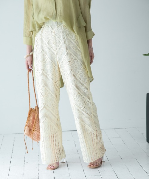 Eimee Law(エイミーロウ)の「パネルレースリラックスPT(その他パンツ・レディース・ブラック/アイボリー・38)」の17枚目の写真