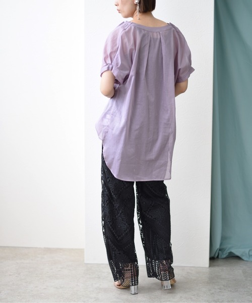 Eimee Law(エイミーロウ)の「パネルレースリラックスPT(その他パンツ・レディース・ブラック/アイボリー・38)」の20枚目の写真