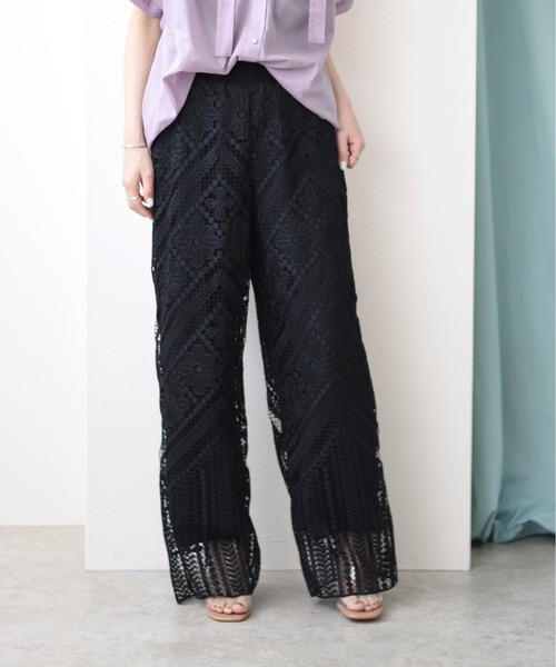 Eimee Law(エイミーロウ)の「パネルレースリラックスPT(その他パンツ・レディース・ブラック/アイボリー・38)」の21枚目の写真