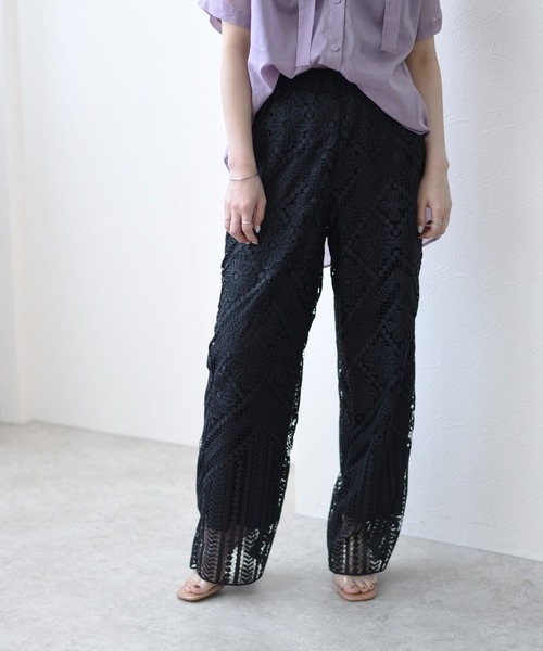 Eimee Law(エイミーロウ)の「パネルレースリラックスPT(その他パンツ・レディース・ブラック/アイボリー・38)」の22枚目の写真