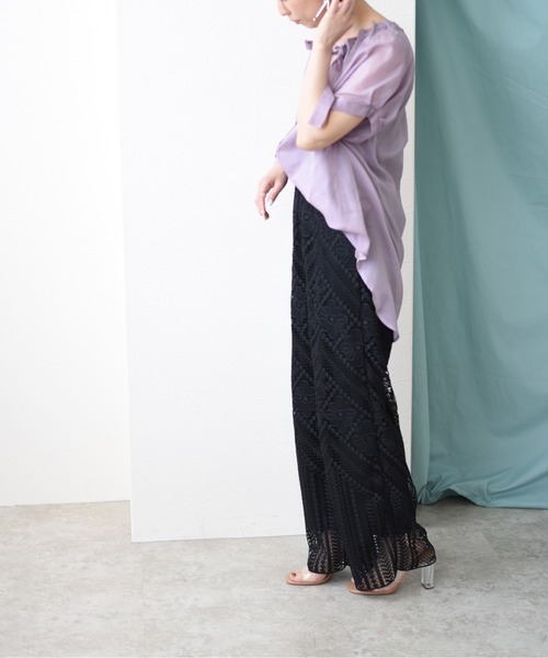 Eimee Law(エイミーロウ)の「パネルレースリラックスPT(その他パンツ・レディース・ブラック/アイボリー・38)」の19枚目の写真