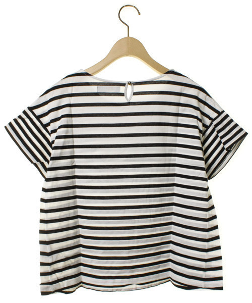 BEAMS（ビームス）の「ボーダー柄半袖カットソー（Tシャツ/カットソー・レディース・ホワイト・-）」の2枚目の写真