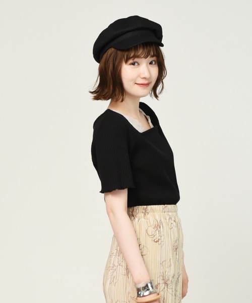 RETRO GIRL（レトロガール）の「ナチュラルキャスケット（キャスケット・レディース・ブラック/オフホワイト/ライトベージュ・FREE）」の5枚目の写真