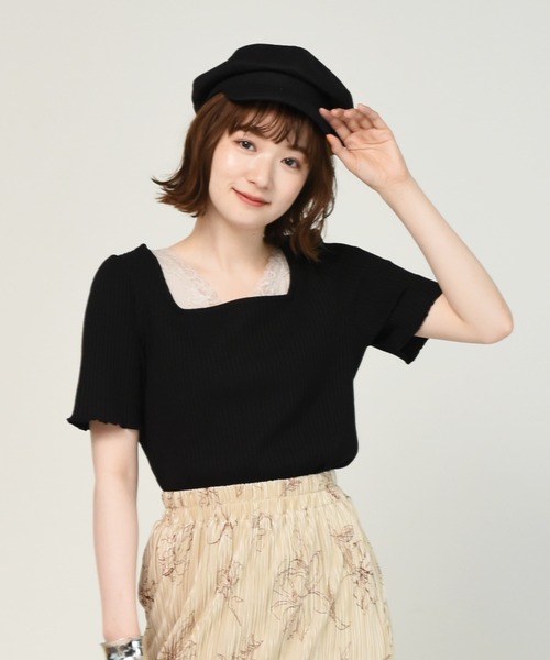 RETRO GIRL（レトロガール）の「ナチュラルキャスケット（キャスケット・レディース・ブラック/オフホワイト/ライトベージュ・FREE）」の6枚目の写真