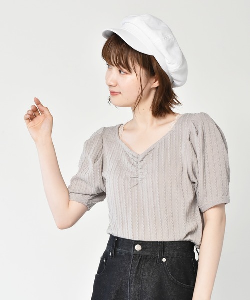 RETRO GIRL（レトロガール）の「ナチュラルキャスケット（キャスケット・レディース・ブラック/オフホワイト/ライトベージュ・FREE）」の12枚目の写真