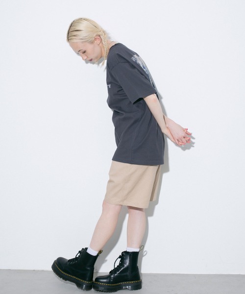 「X-girl」 半袖カットソー M チャコール レディース X-girl（エックスガール）の「X-girl × JIMMY'Z HOKUSAI WAVE S