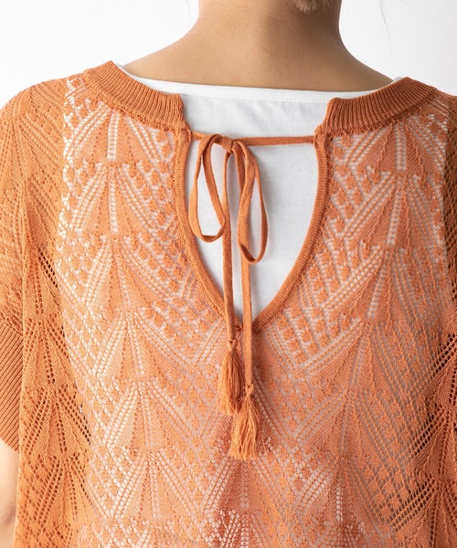 MILLION CARATS(ミリオンカラッツ)の「【STYLE4】透かし編み半袖ニットセット(ニット/セーター・レディース・オフホワイト/オレンジ・FREE)」の18枚目の写真