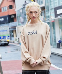 X-girl | THICK RUBBER MILLS LOGO CREW SWEAT TOP(スウェット)