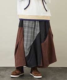 CUBE SUGAR | WEB限定 チェックミックス アシンメトリー ワークスカート(スカート)