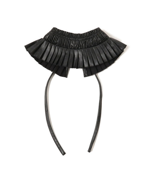 Ray BEAMS(レイビームス)の「Ray BEAMS / フェイクレザー ギャザー 付け襟(付け襟・レディース・ブラック・ONE SIZE)」の4枚目の写真