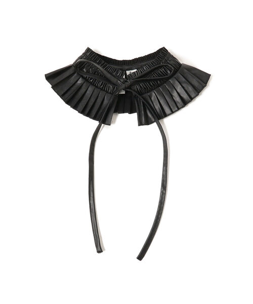 Ray BEAMS(レイビームス)の「Ray BEAMS / フェイクレザー ギャザー 付け襟(付け襟・レディース・ブラック・ONE SIZE)」の5枚目の写真