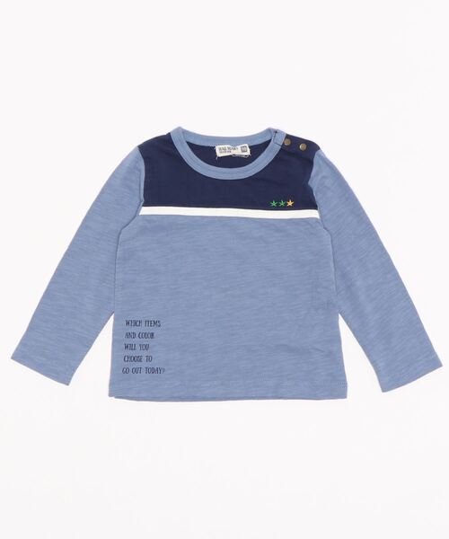 RAGMART（ラグマート）の「バイカラー切り替えTシャツ（Tシャツ/カットソー・キッズ・グレー/サックスブルー・90cm/95cm/80ｃｍ/70cm）」の10枚目の写真