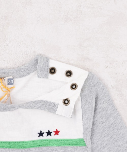 RAGMART（ラグマート）の「バイカラー切り替えTシャツ（Tシャツ/カットソー・キッズ・グレー/サックスブルー・90cm/95cm/80ｃｍ/70cm）」の3枚目の写真