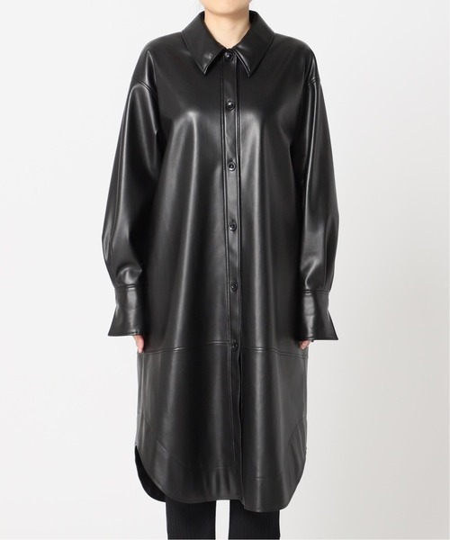 Noble（ノーブル）の「フェイクレザーロングシャツ◇（その他アウター