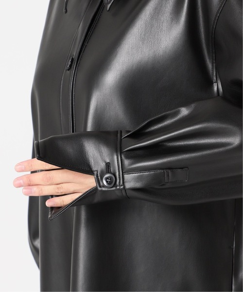 Noble（ノーブル）の「フェイクレザーロングシャツ◇（その他アウター