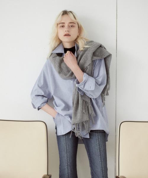 DRWCYS（ドロシーズ）の「ウォッシャブルウール無地ストール（ストール/ショール・レディース・ブラック/グレー/アイボリー・FREE）」の5枚目の写真