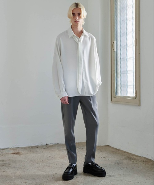 Loose/ルース(ルース)の「ドレープラスター スリムテーパードスラックス【セットアップ対応】(スラックス・メンズ・ブラック/グレー系その他/ブラウン系その他・S/M/L)」の12枚目の写真