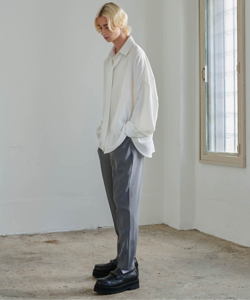 Loose/ルース(ルース)の「ドレープラスター スリムテーパードスラックス【セットアップ対応】(スラックス・メンズ・ブラック/グレー系その他/ブラウン系その他・S/M/L)」の13枚目の写真