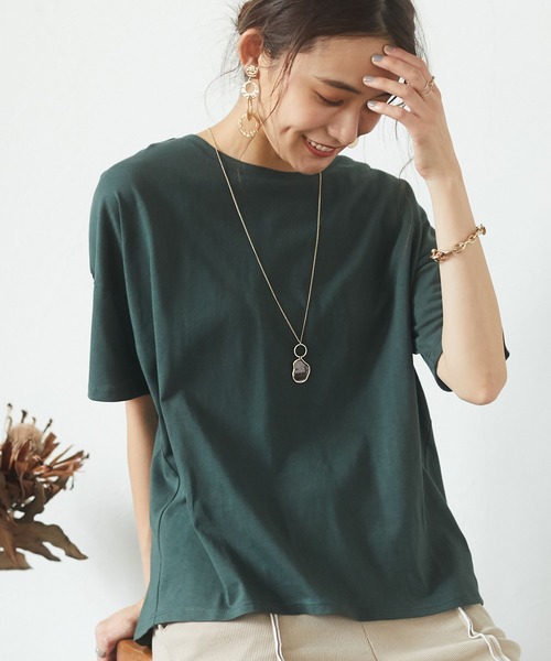 CRAFT STANDARD BOUTIQUE(クラフトスタンダードブティック)の「プルオーバー2 *(Tシャツ/カットソー・レディース・アイボリー/ブラック/ピンク/レッド系その他5/ブラウン/マスタード/グリーン/ブルー系その他7・M/L)」の4枚目の写真