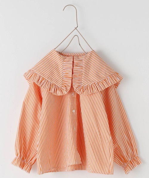 LOWRYS FARM（ローリーズファーム）の「ＢＩＧフリルカラーブラウス　218705（シャツ/ブラウス・キッズ・オフホワイト/グリーン/オレンジ・110cm/120cm/130cm）」の3枚目の写真