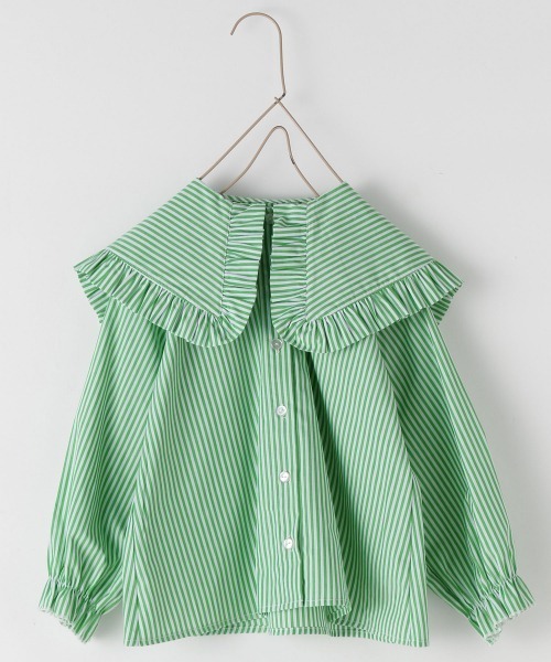 LOWRYS FARM（ローリーズファーム）の「ＢＩＧフリルカラーブラウス　218705（シャツ/ブラウス・キッズ・オフホワイト/グリーン/オレンジ・110cm/120cm/130cm）」の2枚目の写真