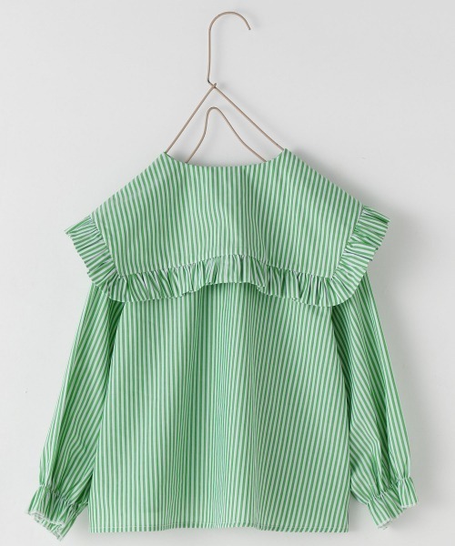 LOWRYS FARM（ローリーズファーム）の「ＢＩＧフリルカラーブラウス　218705（シャツ/ブラウス・キッズ・オフホワイト/グリーン/オレンジ・110cm/120cm/130cm）」の9枚目の写真