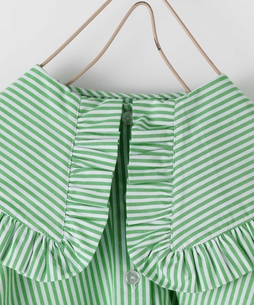 LOWRYS FARM（ローリーズファーム）の「ＢＩＧフリルカラーブラウス　218705（シャツ/ブラウス・キッズ・オフホワイト/グリーン/オレンジ・110cm/120cm/130cm）」の7枚目の写真