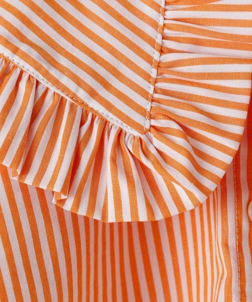 LOWRYS FARM（ローリーズファーム）の「ＢＩＧフリルカラーブラウス　218705（シャツ/ブラウス・キッズ・オフホワイト/グリーン/オレンジ・110cm/120cm/130cm）」の8枚目の写真