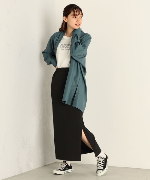 fredy emue（フレディエミュ）の「フェイクレザーバンドカラーシャツ（シャツ/ブラウス・レディース・ブラウン/キナリ/グレイッシュブルー・38）」の10枚目の写真