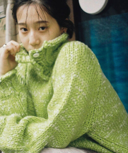 BeAMS DOT（ビームスドット）の「【WEB限定】BeAMS DOT / 2way 手編み風ニット（ニット/セーター・レディース・ブラック/オフホワイト/ケリー・FREE）」の12枚目の写真