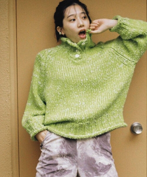 BeAMS DOT（ビームスドット）の「【WEB限定】BeAMS DOT / 2way 手編み風ニット（ニット/セーター・レディース・ブラック/オフホワイト/ケリー・FREE）」の13枚目の写真