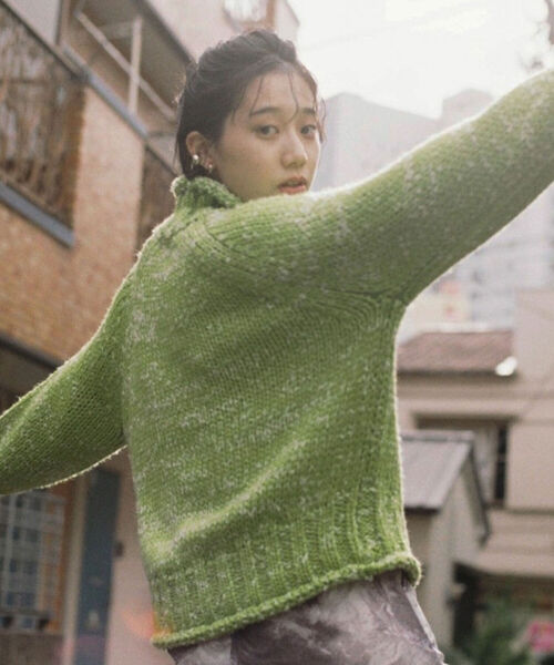 BeAMS DOT（ビームスドット）の「【WEB限定】BeAMS DOT / 2way 手編み風ニット（ニット/セーター・レディース・ブラック/オフホワイト/ケリー・FREE）」の14枚目の写真