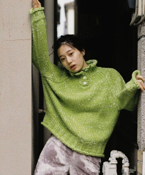 BeAMS DOT（ビームスドット）の「【WEB限定】BeAMS DOT / 2way 手編み風ニット（ニット/セーター・レディース・ブラック/オフホワイト/ケリー・FREE）」の15枚目の写真