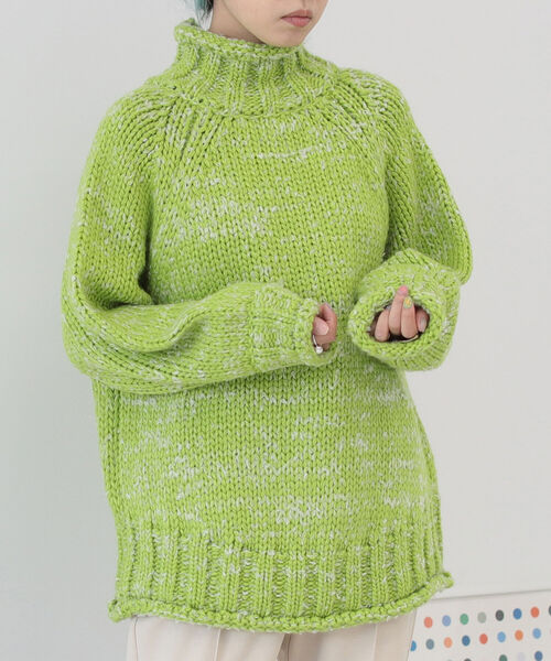 BeAMS DOT（ビームスドット）の「【WEB限定】BeAMS DOT / 2way 手編み風ニット（ニット/セーター・レディース・ブラック/オフホワイト/ケリー・FREE）」の19枚目の写真